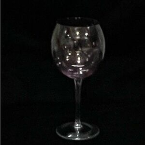 Vintage Pink Round Crystal Wine Glass 20 oz